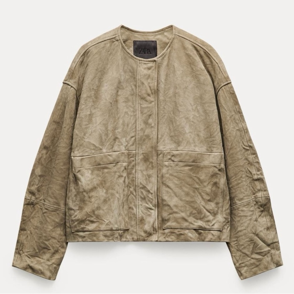 NWOT Zara ZW Collection 100% Suede Leather Jacket